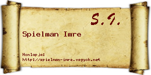 Spielman Imre névjegykártya